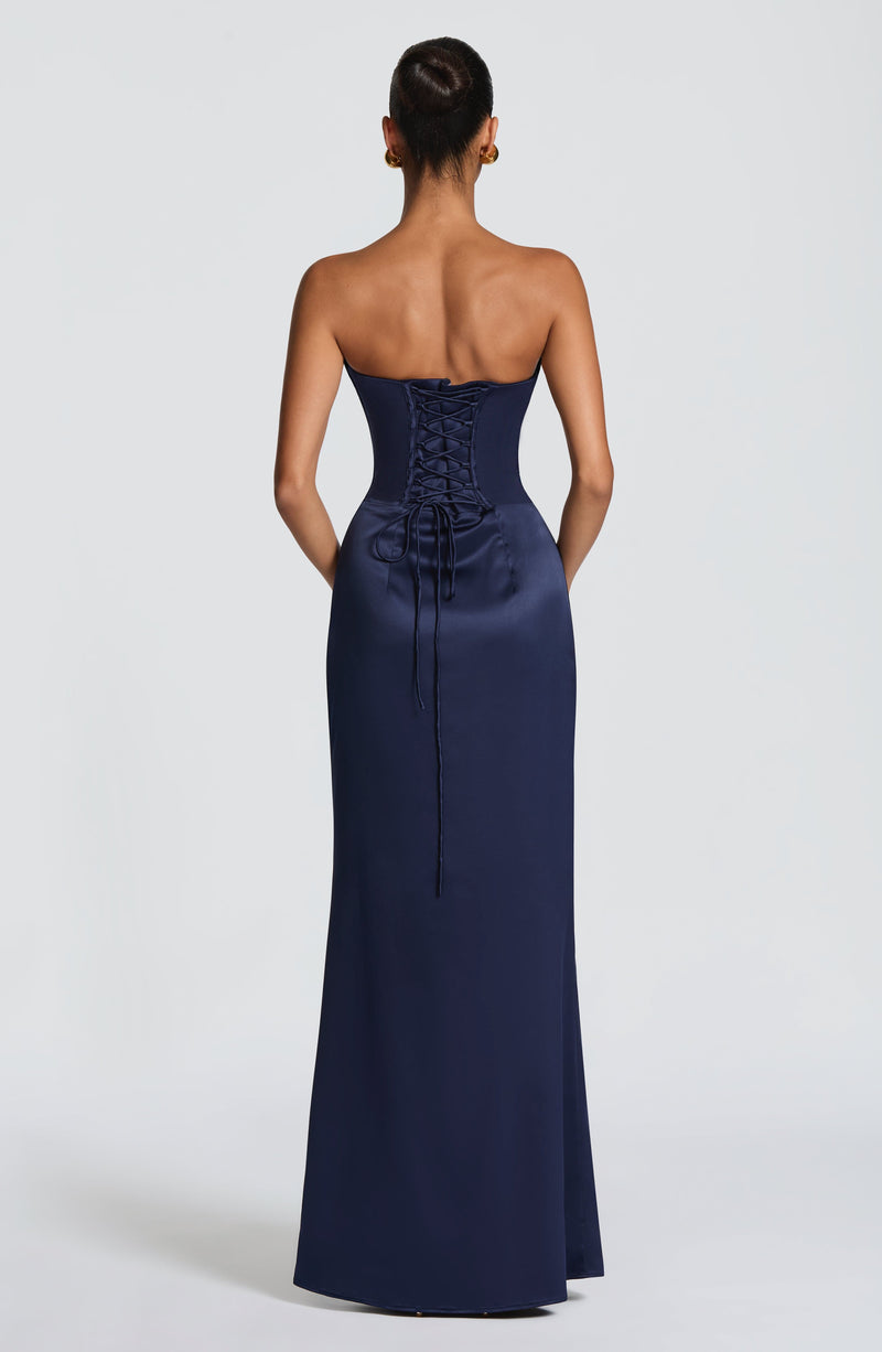 Navy Maxi Dress - Vessa Maxi Dress by Babyboo Fashion Navy Maxi Dress - Vessa Maxi Dress by Babyboo Fashion