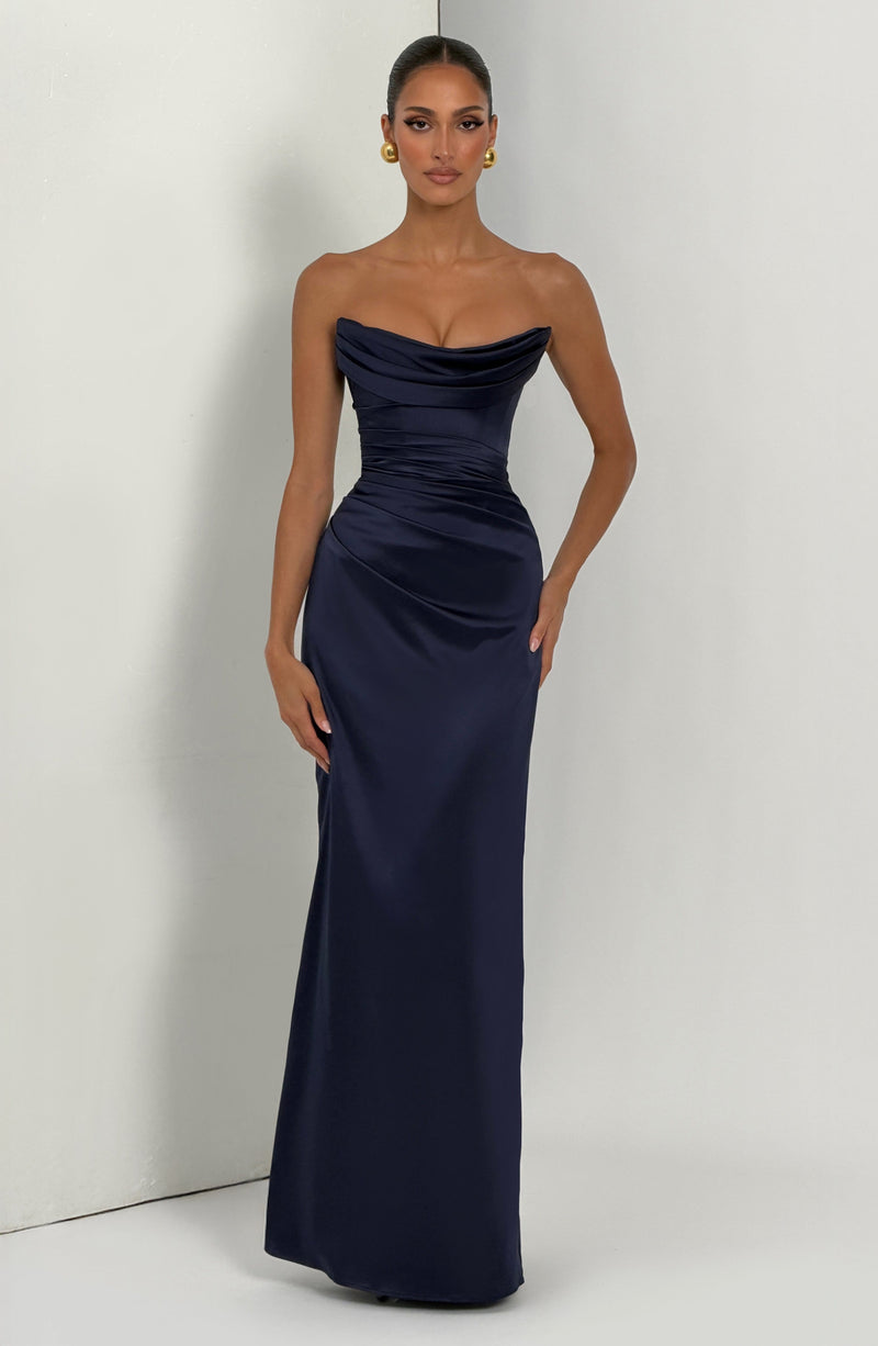 Navy Maxi Dress - Vessa Maxi Dress by Babyboo Fashion Navy Maxi Dress - Vessa Maxi Dress by Babyboo Fashion