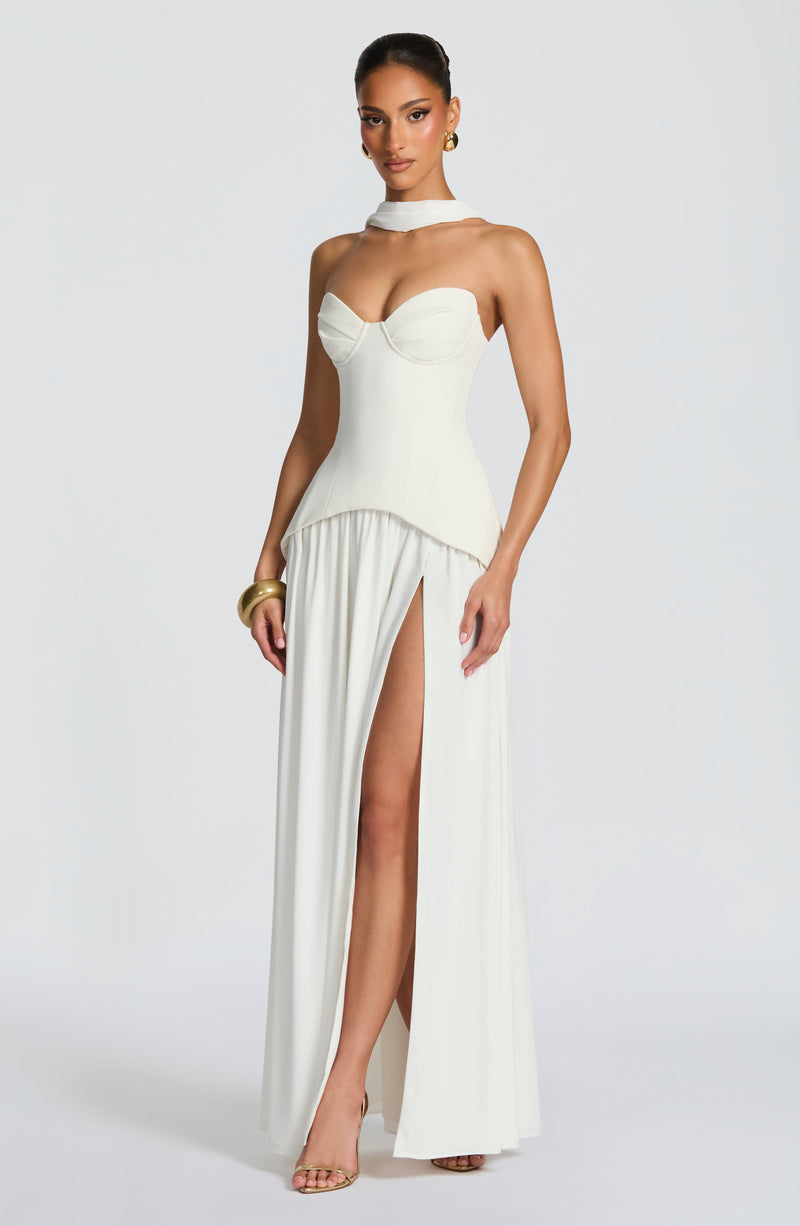 Vietta Maxi Dress - Ivory Dress Babyboo Fashion Premium Exclusive Design