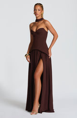 Vietta Maxi Dress - Plum Brown Dress Babyboo Fashion Premium Exclusive Design