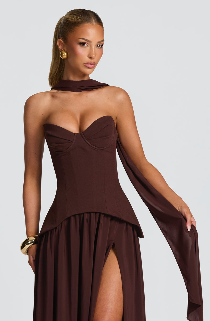 Vietta Maxi Dress - Plum Brown Dress Babyboo Fashion Premium Exclusive Design
