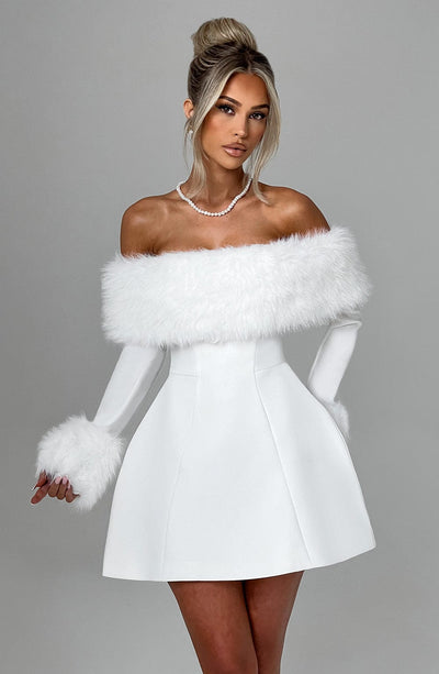 Villanelle Mini Dress - Ivory Babyboo Fashion Villanelle Mini Dress - Ivory Babyboo Fashion