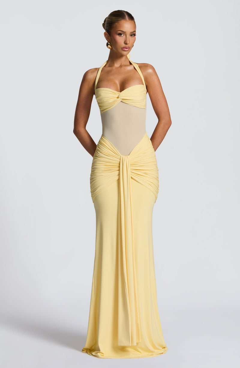 Babyboo Vixen Maxi Dress in Lemon Size L