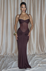 Vixen Maxi Dress - Plum Brown Dress Babyboo Fashion Premium Exclusive Design