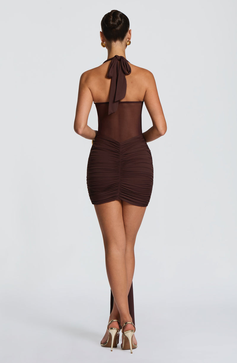 Plum Brown Mini Dress