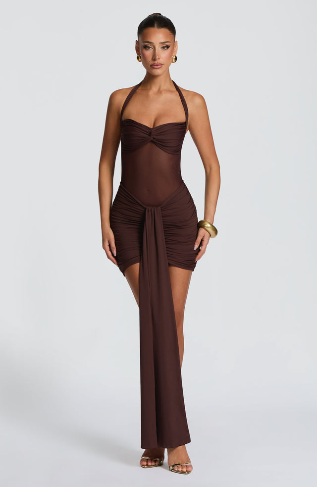 Babyboo — Vixen Mini Dress Plum Brown