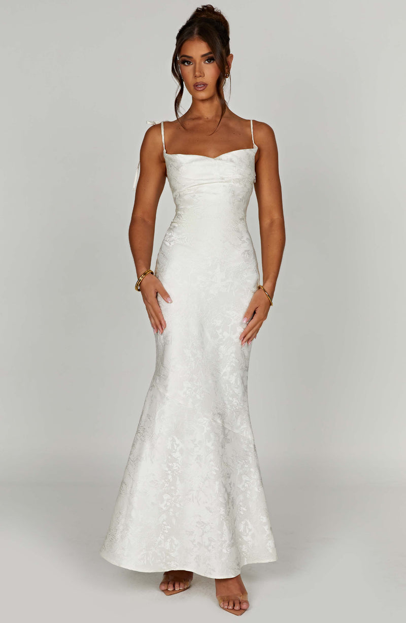 Whitney Maxi Dress - Ivory Babyboo Fashion Whitney Maxi Dress - Ivory Babyboo Fashion