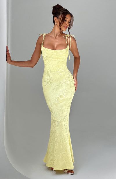 Whitney Maxi Dress Lemon – Babyboo Fashion - Main Image