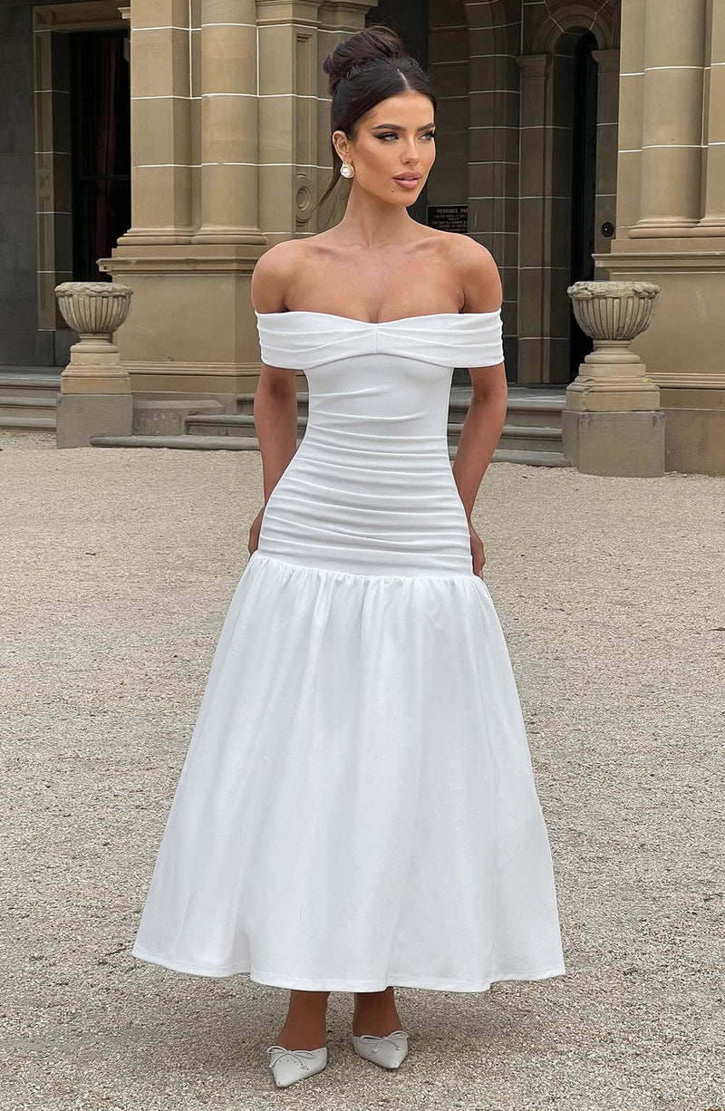 Wilhelmina Midaxi Dress - Ivory Babyboo Fashion Wilhelmina Midaxi Dress - Ivory Babyboo Fashion