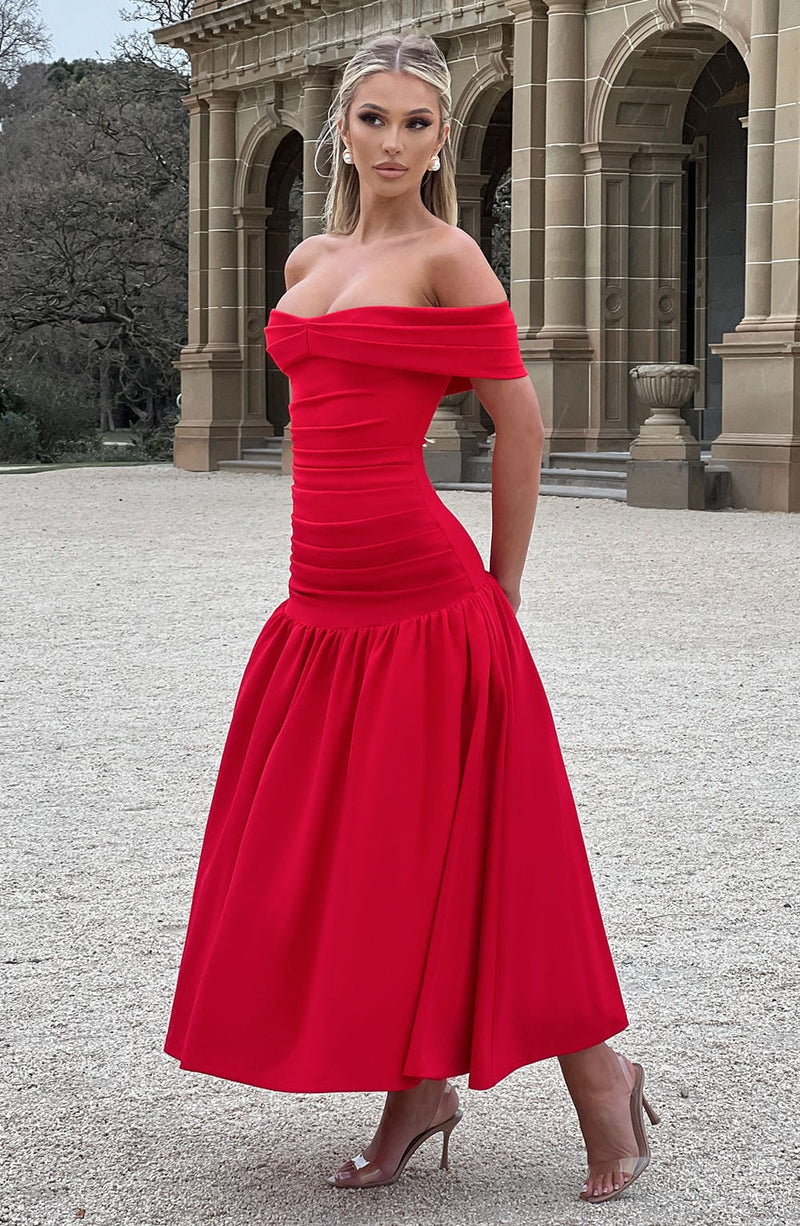 Wilhelmina Midaxi Dress - Red Babyboo Fashion Wilhelmina Midaxi Dress - Red Babyboo Fashion