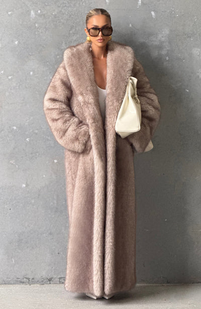 Beige Fur Coat - Willow Coat by Babyboo Fashion