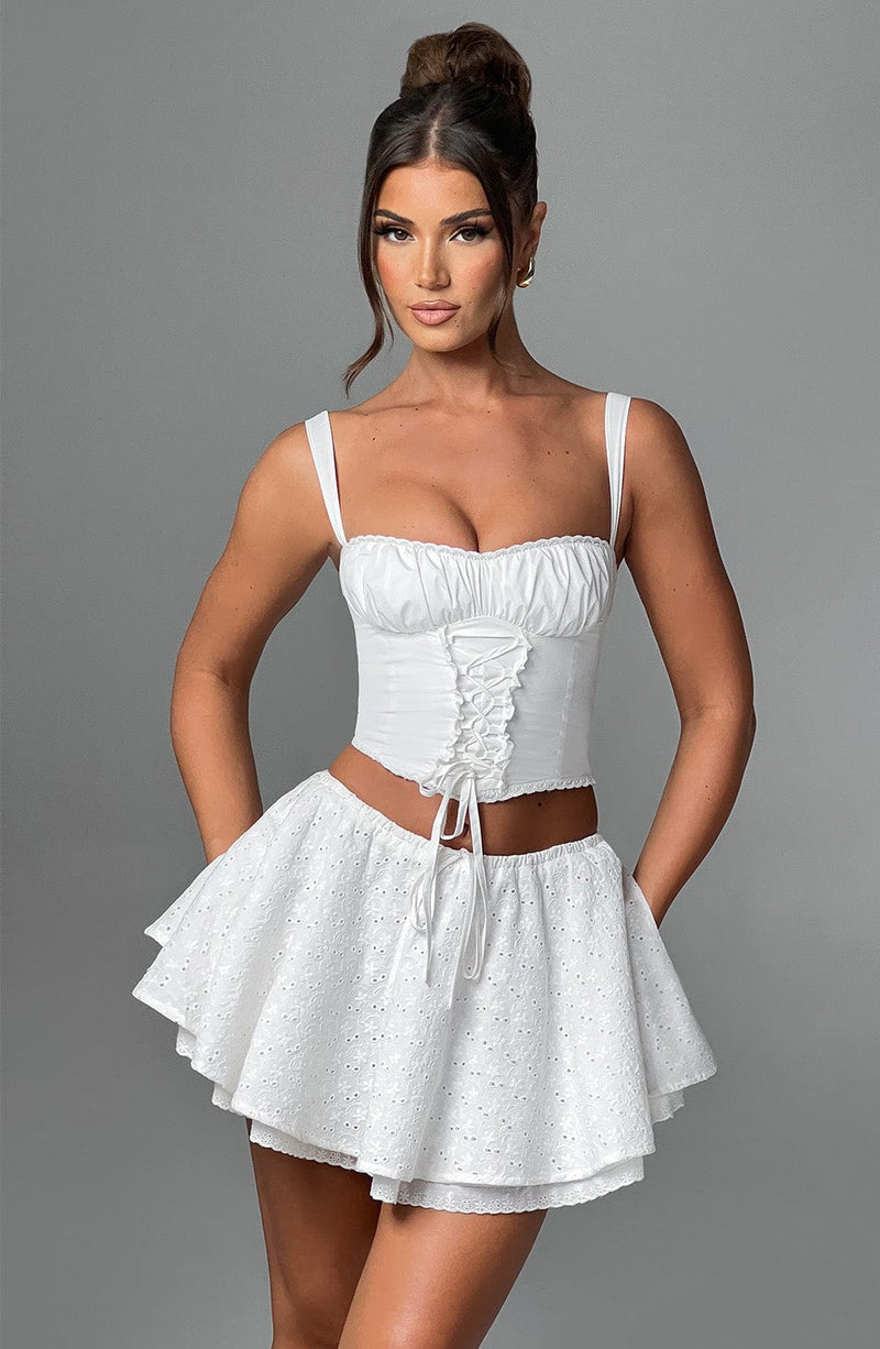 Winnie Mini Skirt - Ivory Skirt Babyboo Fashion Premium Exclusive Design
