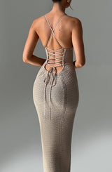 Xanthe Maxi Dress - Beige Dress Babyboo Fashion Premium Exclusive Design