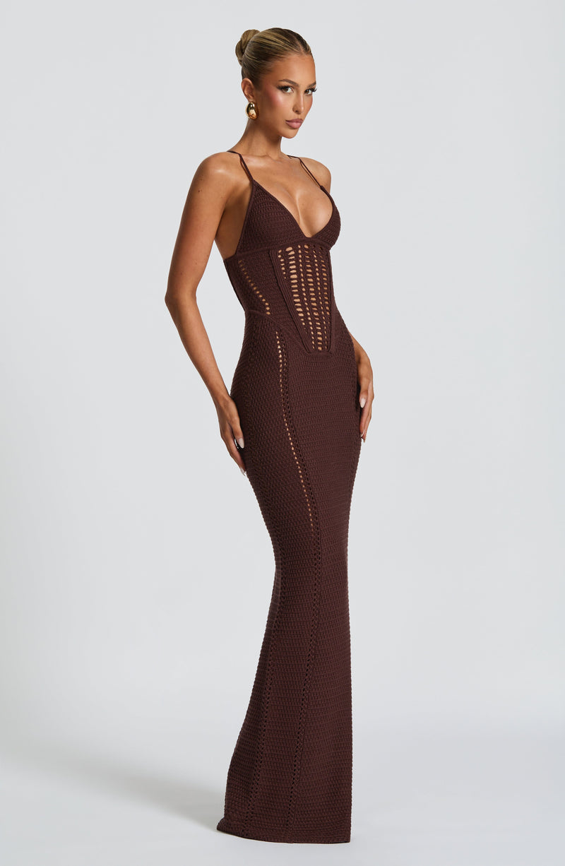 Xanthe Maxi Dress - Plum Brown | Stylish Maxi Dress by Babyboo Fashion Xanthe Maxi Dress - Plum Brown | Stylish Maxi Dress by Babyboo Fashion