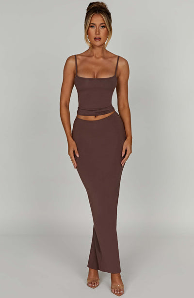 Yazmin Maxi Skirt - Chocolate Skirt XS Babyboo Fashion Premium Exclusive Design