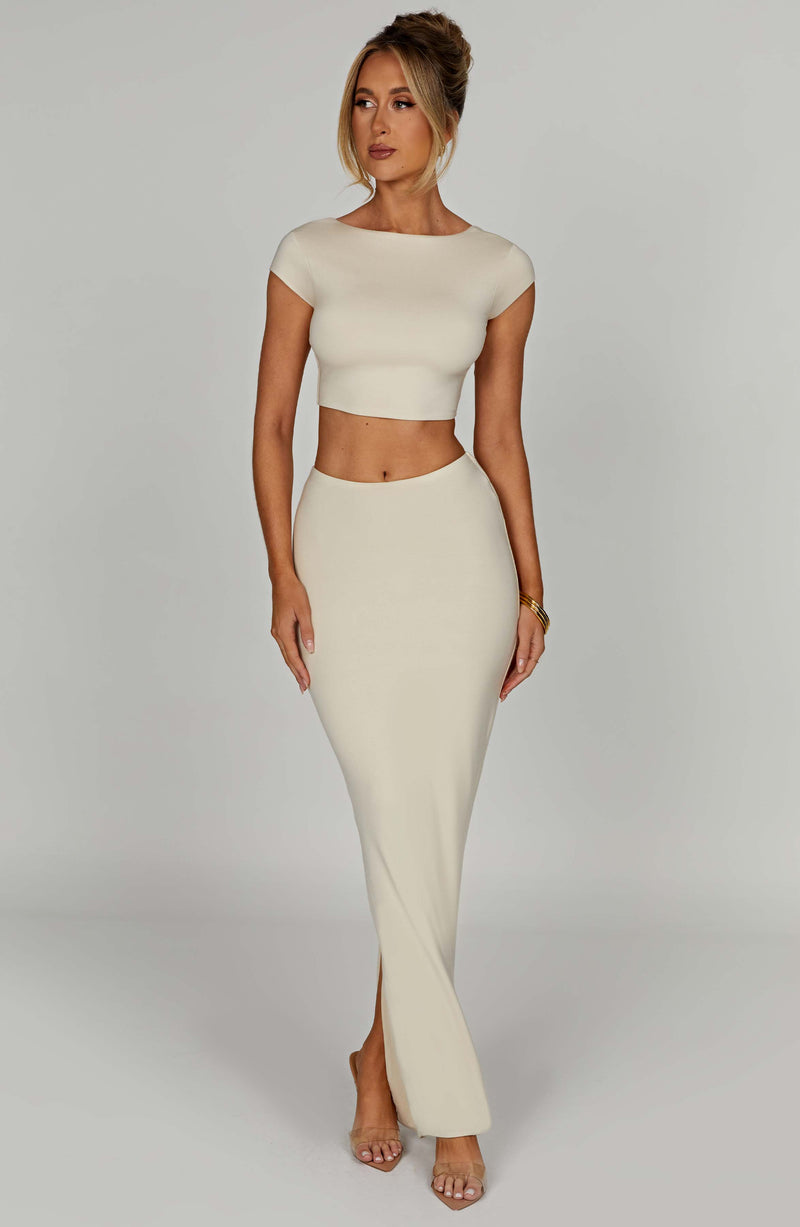 Yazmin Maxi Skirt - Cream Skirt Babyboo Fashion Premium Exclusive Design