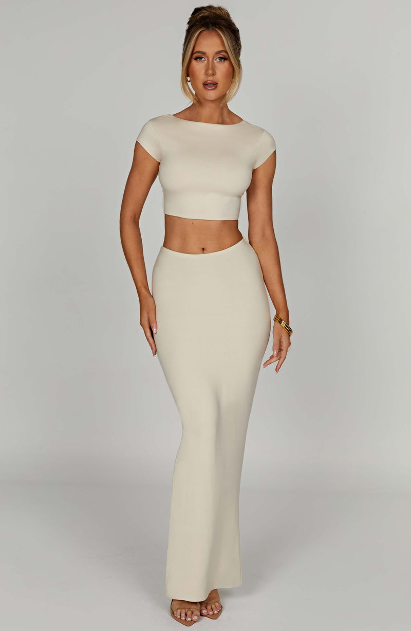 Yazmin Maxi Skirt - Cream Skirt XS Babyboo Fashion Premium Exclusive Design