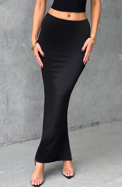 Yazmin Maxi Skirt - Jet Black Skirt XS Babyboo Fashion Premium Exclusive Design