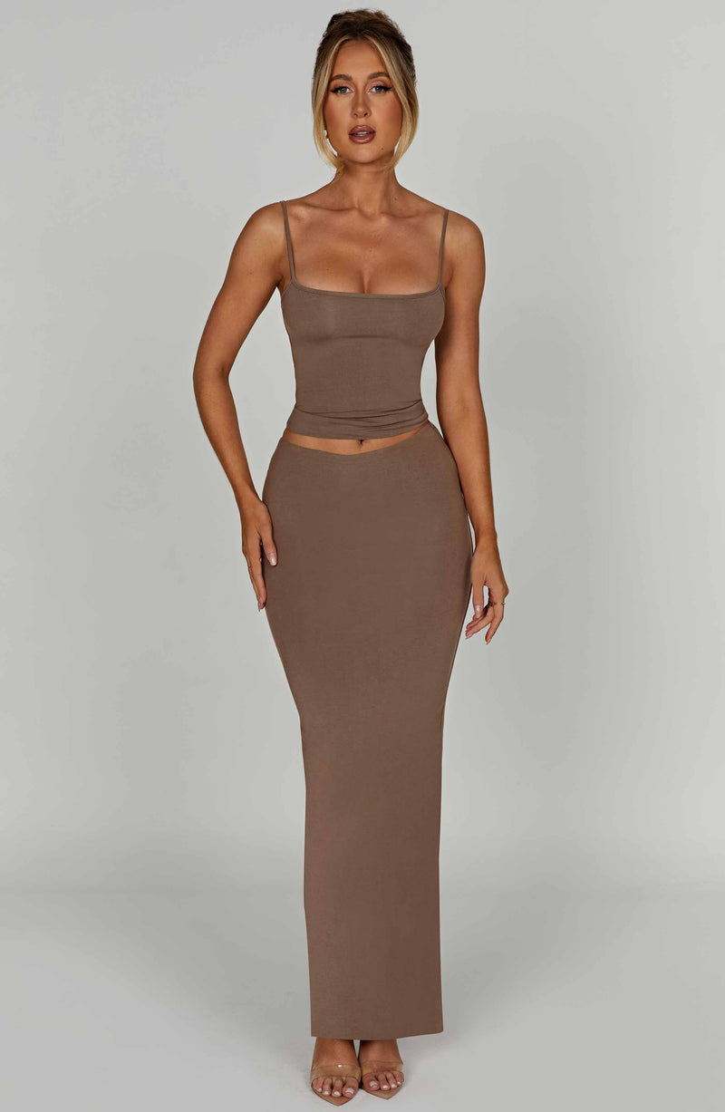 Yazmin Maxi Skirt - Mocha Skirt Babyboo Fashion Premium Exclusive Design