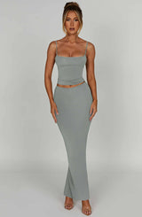 Yazmin Maxi Skirt - Steel Skirt XS Babyboo Fashion Premium Exclusive Design