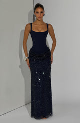 Yeona Maxi Dress - Navy Dress Babyboo Fashion Premium Exclusive Design