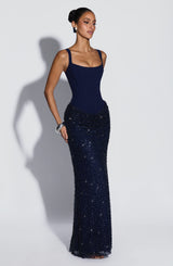 Yeona Maxi Dress - Navy Dress Babyboo Fashion Premium Exclusive Design