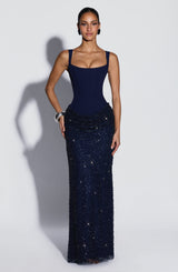 Yeona Maxi Dress - Navy Dress XS Babyboo Fashion Premium Exclusive Design