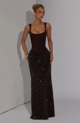Yeona Maxi Dress - Plum Brown Dress Babyboo Fashion Premium Exclusive Design