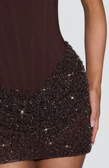 Yeona Mini Dress - Plum Brown