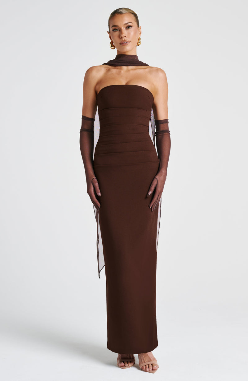 Babyboo Yulia Maxi Dress in Plum Brown Size XXL