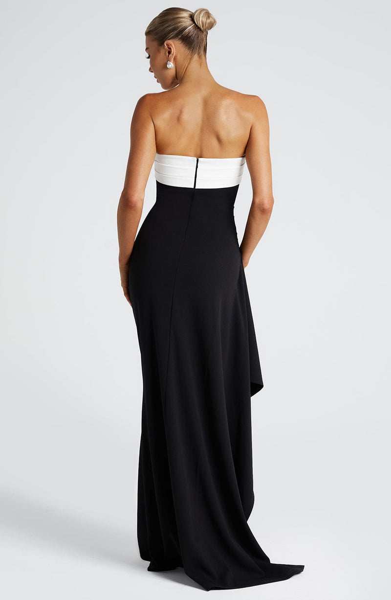 Zafira Maxi Dress - Black/White Babyboo Fashion Zafira Maxi Dress - Black/White Babyboo Fashion