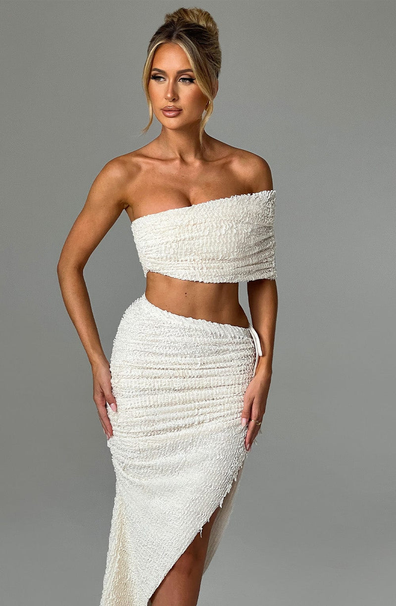 Zina Midi Skirt - Ivory Skirt Babyboo Fashion Premium Exclusive Design