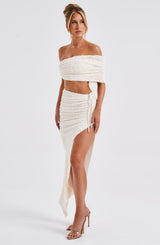 Zina Midi Skirt - Ivory Skirt XS Babyboo Fashion Premium Exclusive Design