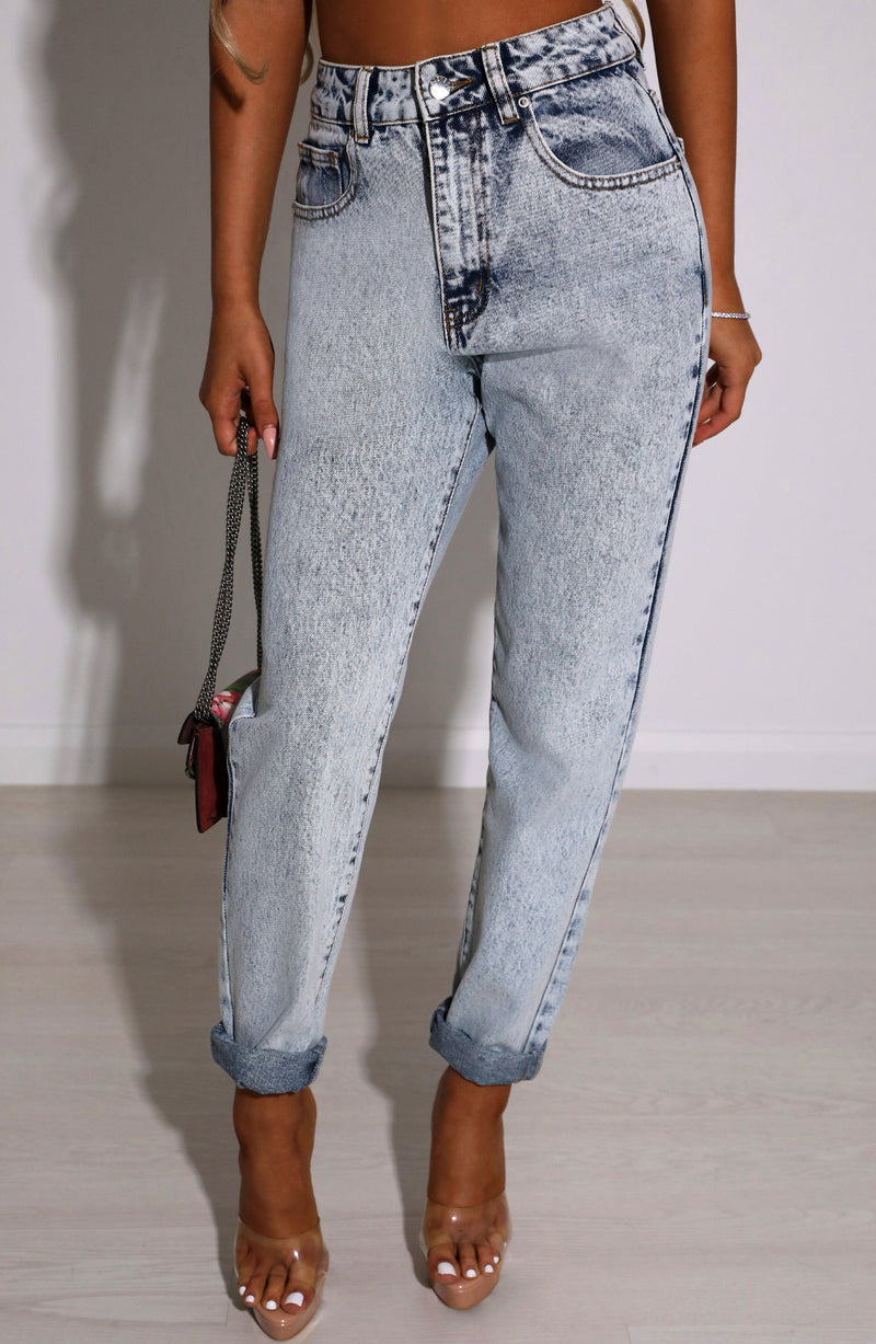 Ali Boyfriend Jeans - Acid Blue Jeans Babyboo Fashion Premium Exclusive Design