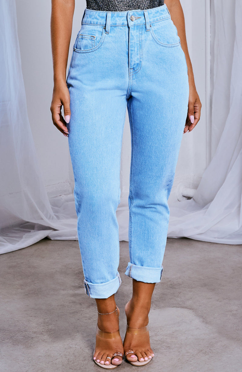 Ali Boyfriend Jeans - Light Blue Jeans XS Babyboo Fashion Premium Exclusive Design