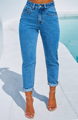 Ali Boyfriend Jeans - Medium Blue Jeans XS Babyboo Fashion Premium Exclusive Design
