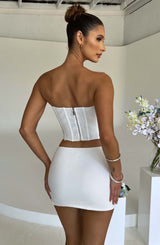 Alina Mini Skirt - White Skirt Babyboo Fashion Premium Exclusive Design