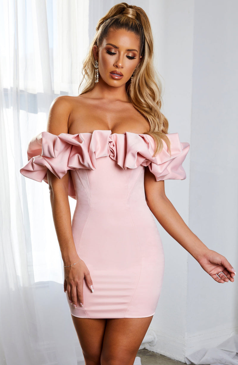 Allie Mini Dress - Baby Pink Dress Babyboo Fashion Premium Exclusive Design