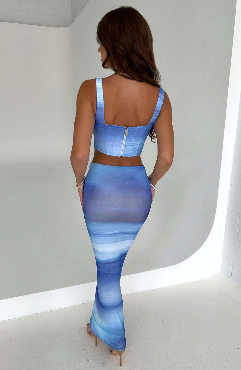 Amber Corset - Blue Haze Print Babyboo Fashion Premium Exclusive Design