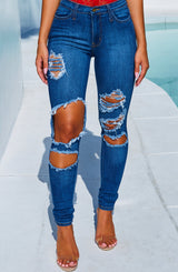 Amelia Jeans - Medium Blue Jeans Babyboo Fashion Premium Exclusive Design