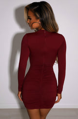 Andrea Mini Dress - Burgundy Dress Babyboo Fashion Premium Exclusive Design
