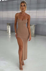 Angela Maxi Dress - Mocha Dress Babyboo Fashion Premium Exclusive Design