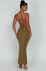 Arabella Maxi Dress - Khaki Dress Babyboo Fashion Premium Exclusive Design