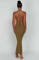 Arabella Maxi Dress - Khaki Dress Babyboo Fashion Premium Exclusive Design