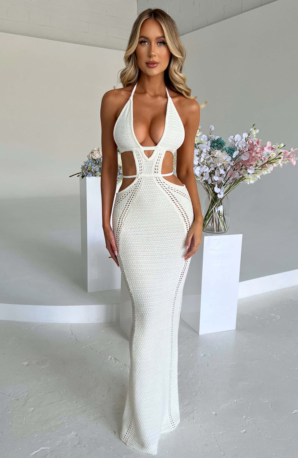 White Net Layered Gown Design by Maison 9002 at Pernia's Pop Up Shop 2024