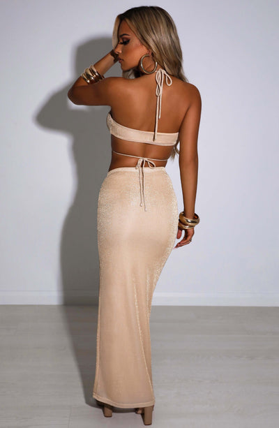 Ariela Maxi Skirt - Gold Sparkle Babyboo Fashion Premium Exclusive Design