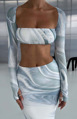 Blair Maxi Skirt - Grey Haze Print Skirt Babyboo Fashion Premium Exclusive Design