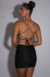 Brielle Mini Skirt - Black Sparkle Babyboo Fashion Premium Exclusive Design