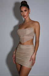 Brielle Mini Skirt - Gold Sparkle Babyboo Fashion Premium Exclusive Design