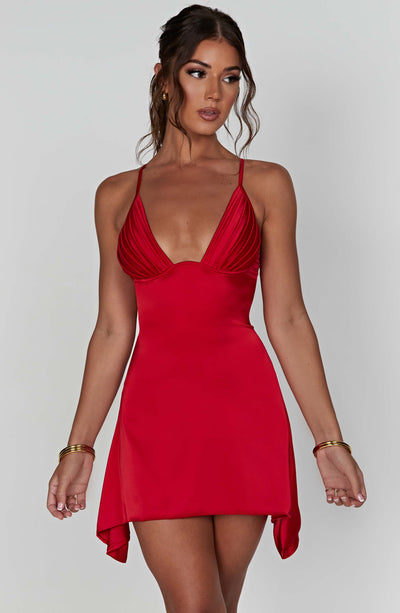 Clarise Mini Dress - Red – BABYBOO
